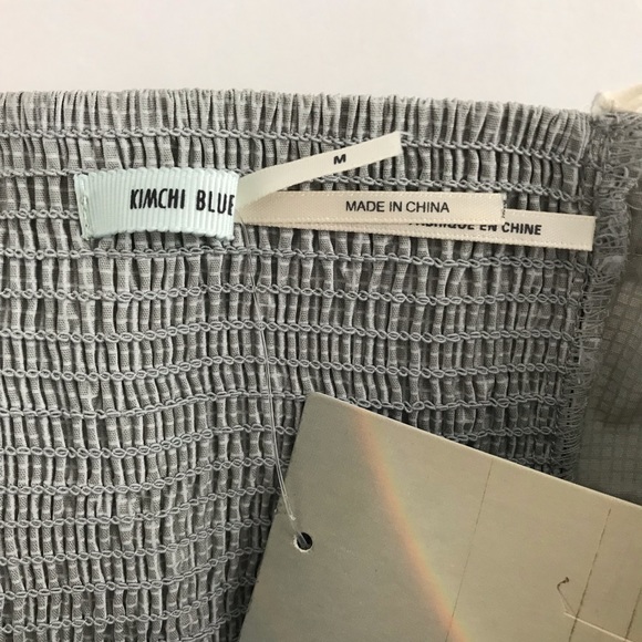 KIMCHI BLUE strapless cotton lace sundress grey M - Picture 4 of 5